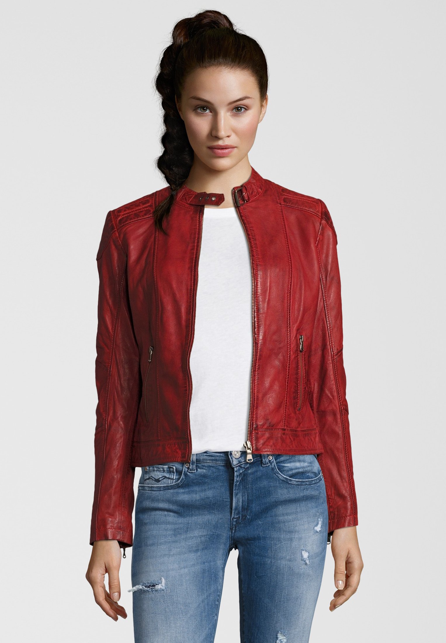 Tamaris lederjacke rot Clearance